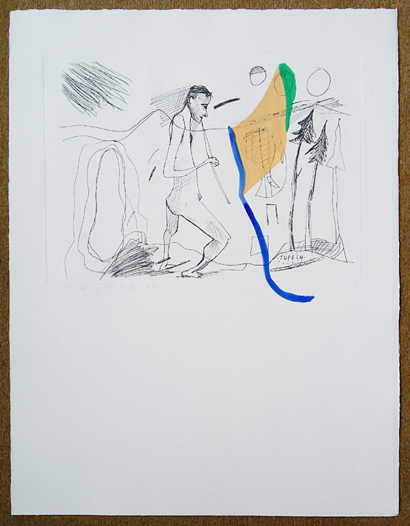 John van ‘t Slot - Man in landschap, met de hand ingekleurde ets kopen? Bied vanaf 35!