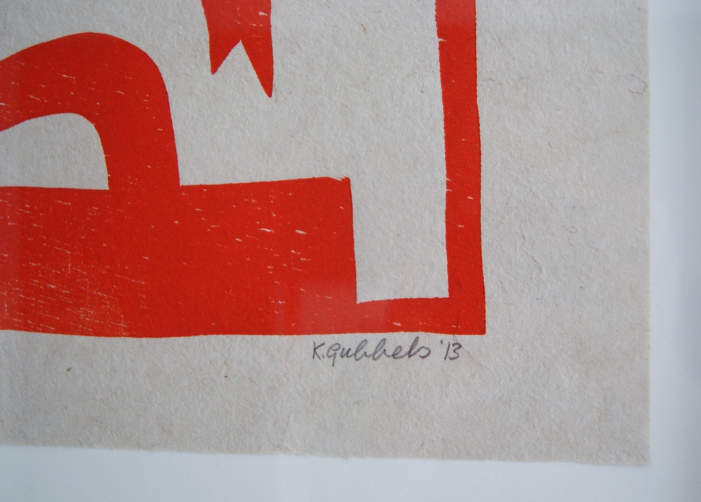 Klaas Gubbels houtdruk 'Naar Elkaar' - 2013. kopen? Bied vanaf 395!