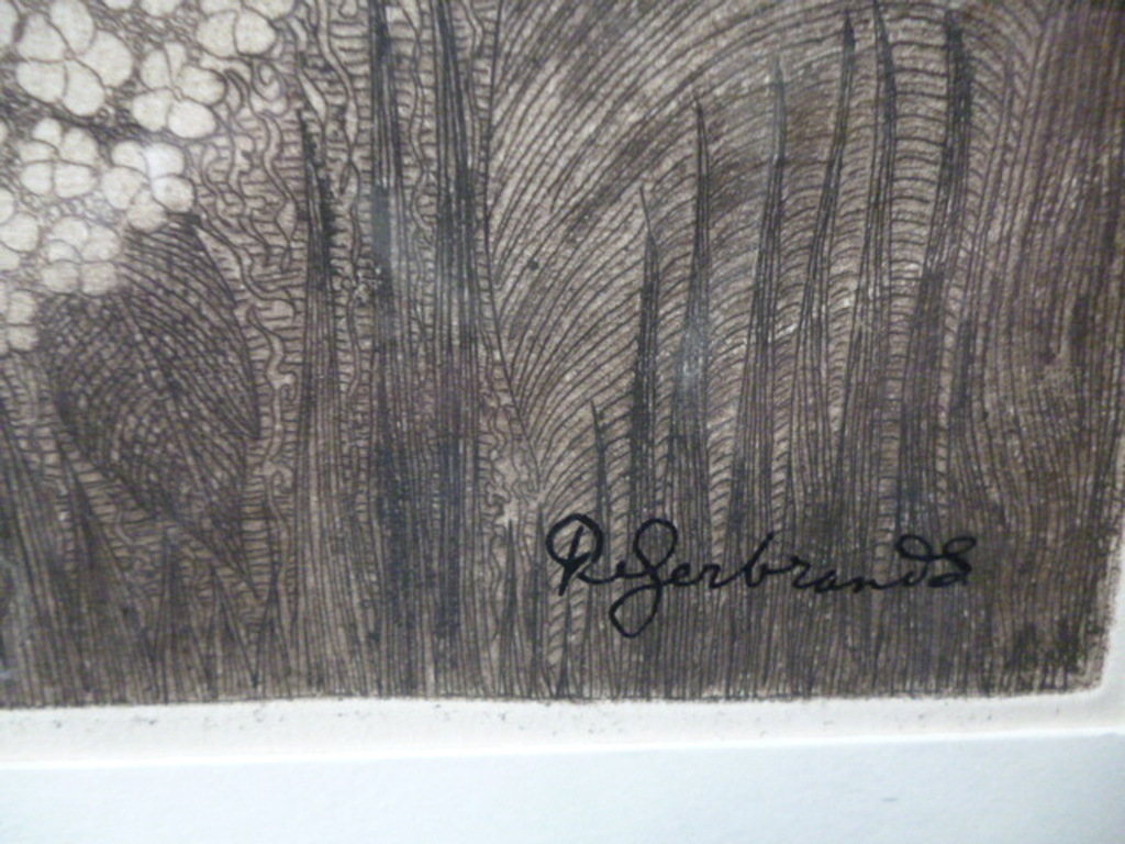 Roelf Gerbrands - ets - Exotische vogel op tak kopen? Bied vanaf 95!