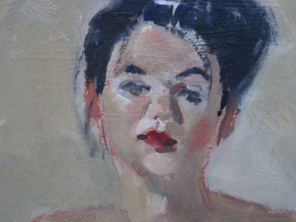 G.Slootweg impressionist.  olieverf  "liggend  naakt" omstreeks 1950  kopen? Bied vanaf 1!