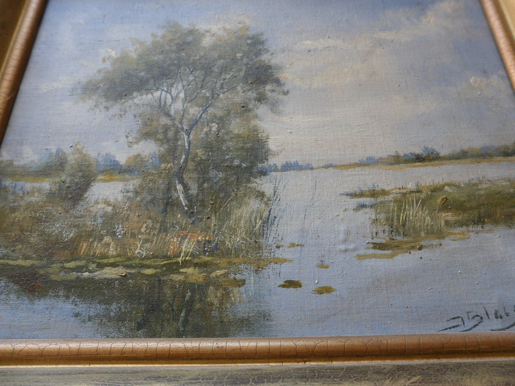 Onbekend: olieverf op paneel, water gezicht kopen? Bied vanaf 10!
