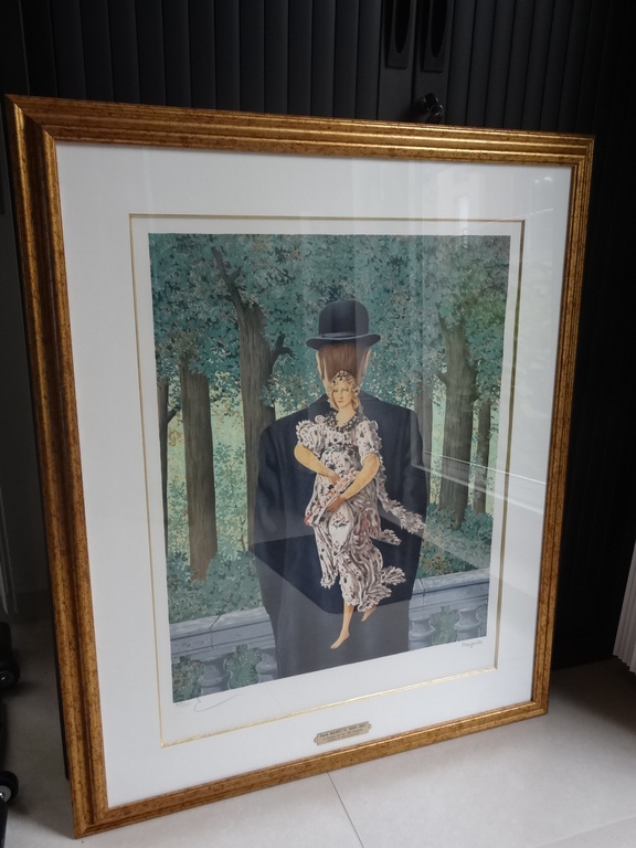 Magritte: Prachtige zeefdruk 'LE BOUQUET TOUT FAIT' met waterstempels 262/300 verkocht voor € 499!