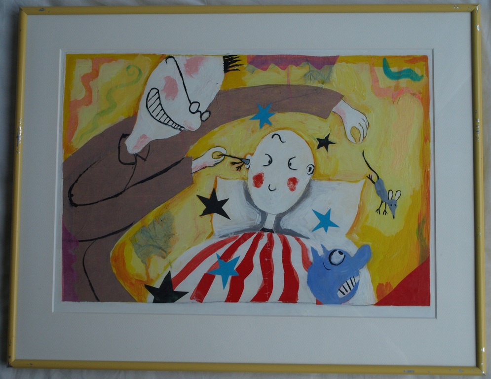 Daan Remmerts de Vries: Acryl en collage , Het leven is raar 12 –ingelijst -1997 kopen? Bied vanaf 75!