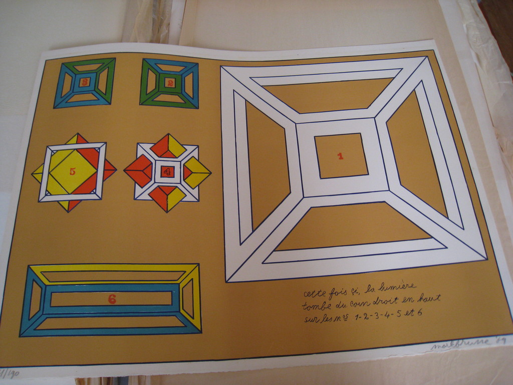 Marc Brusse, litho, 'Les nos 1-2-3-4-5 et 6' verkocht voor € 45!