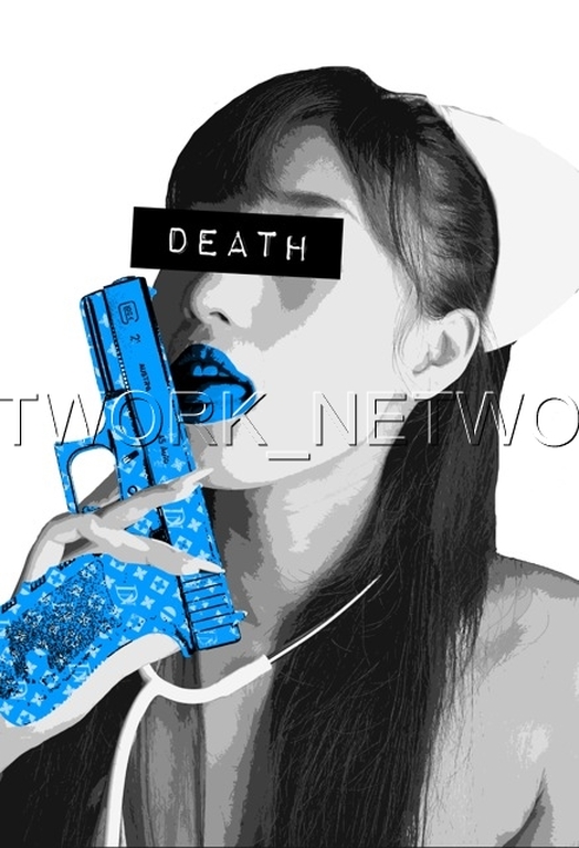 Large Print Painting "Girl Gun Blue" Signed Numbered A/P or 1 to 100 with COA kopen? Bied vanaf 1!