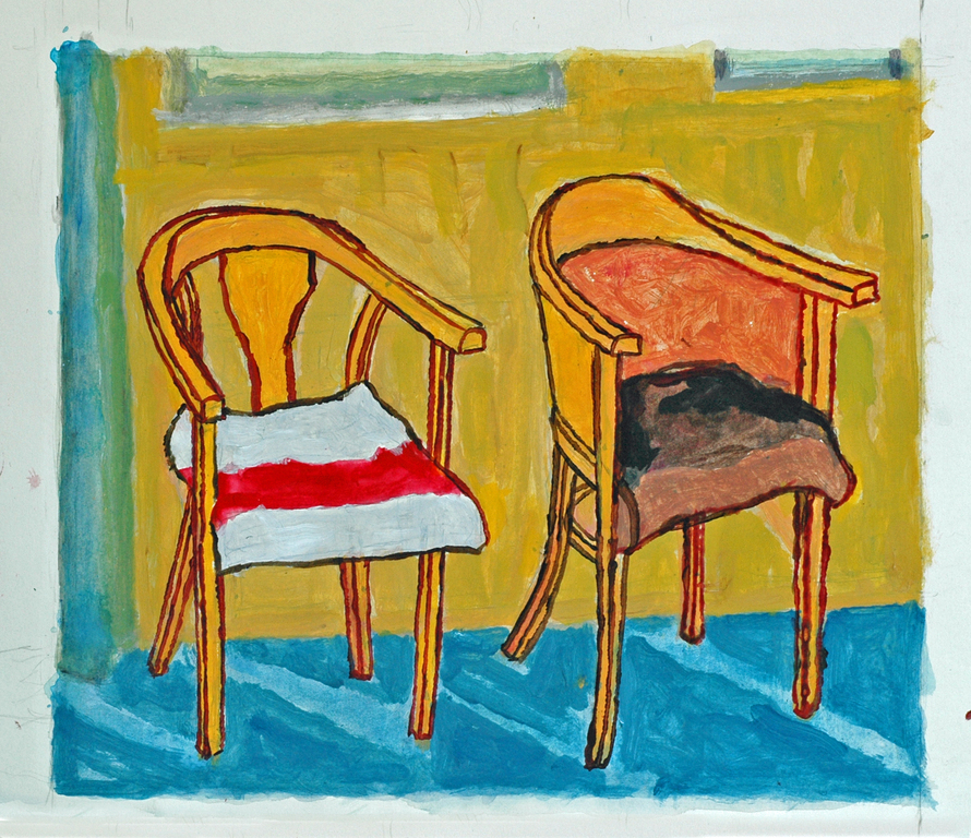 Hans Ebeling Koning, acrylverf op papier, de nalatenschap verkocht voor € 50!