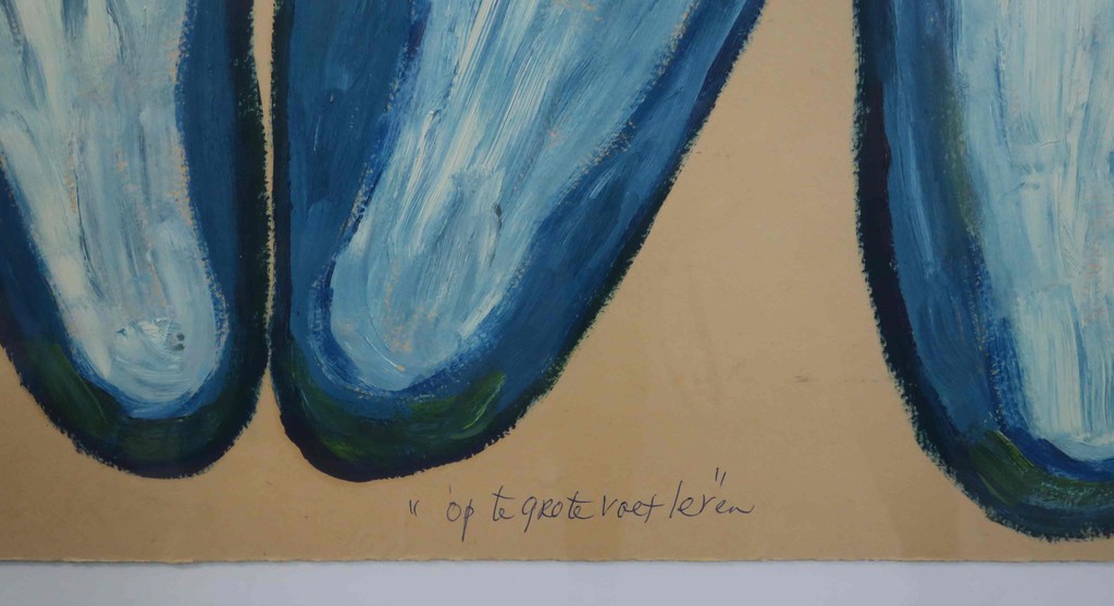 Meertje Kaal: Olieverf op karton, Op te grote voet leven - Ingelijst kopen? Bied vanaf 1!