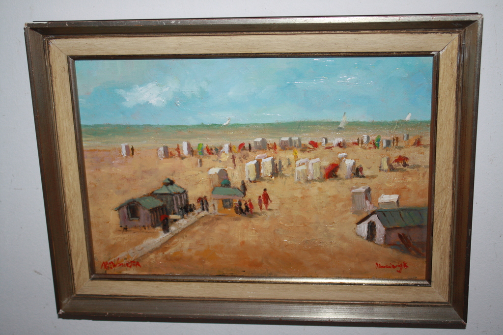 A WOUDSTRA - KINDEREN OP STRAND VAN NOORDWIJK standhuisjes kopen? Bied vanaf 1!