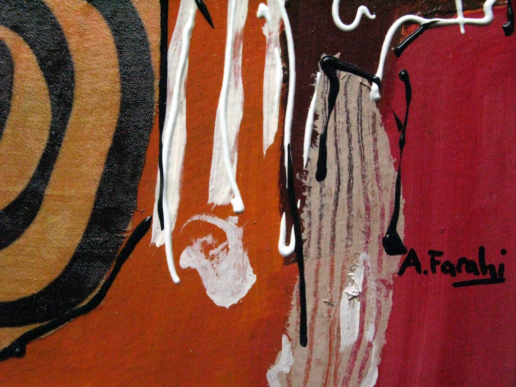 ABDEL FARAHI (1964) - OLIEVERF abstract op linnen - gesigneerd. kopen? Bied vanaf 325!