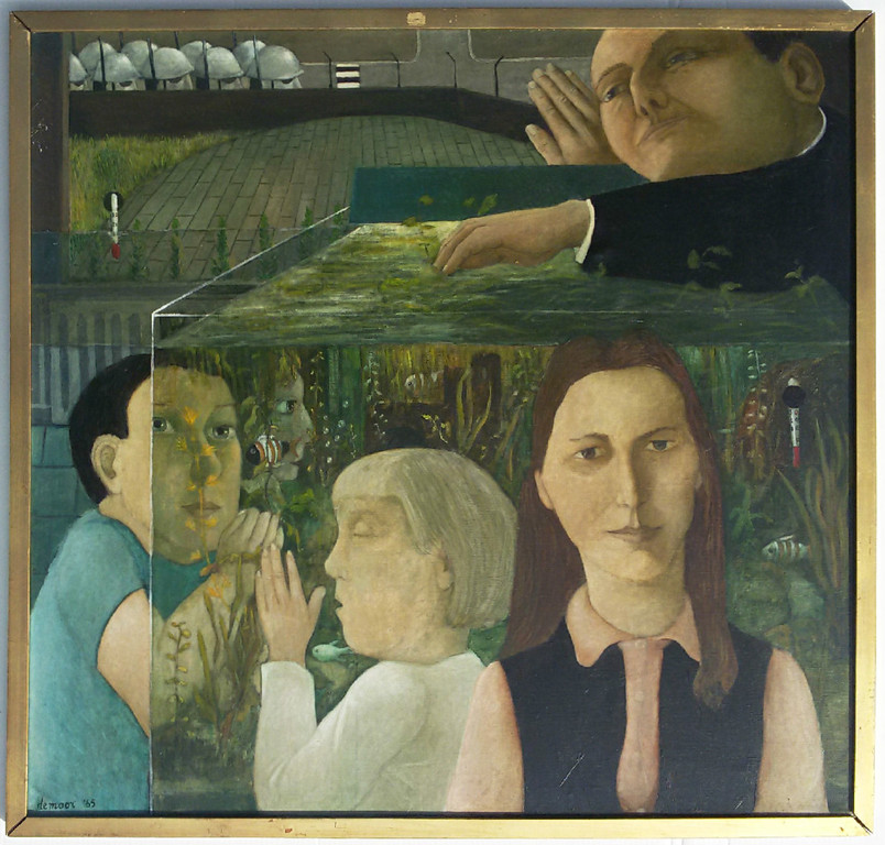 Heppe de Moor / Co Westerik - Aquarium, olieverf op doek (ingelijst, groot) kopen? Bied vanaf 525!