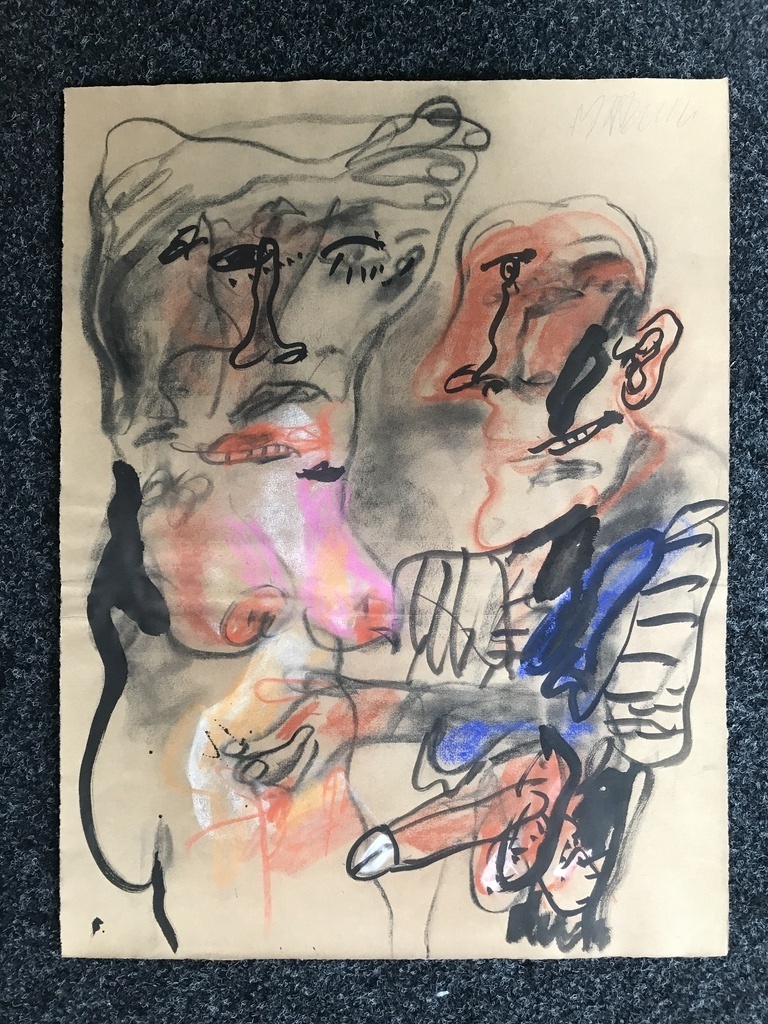 Anton Martineau ( CoBrA ) Prachtige tekening Voorstudie verkocht voor € 120!