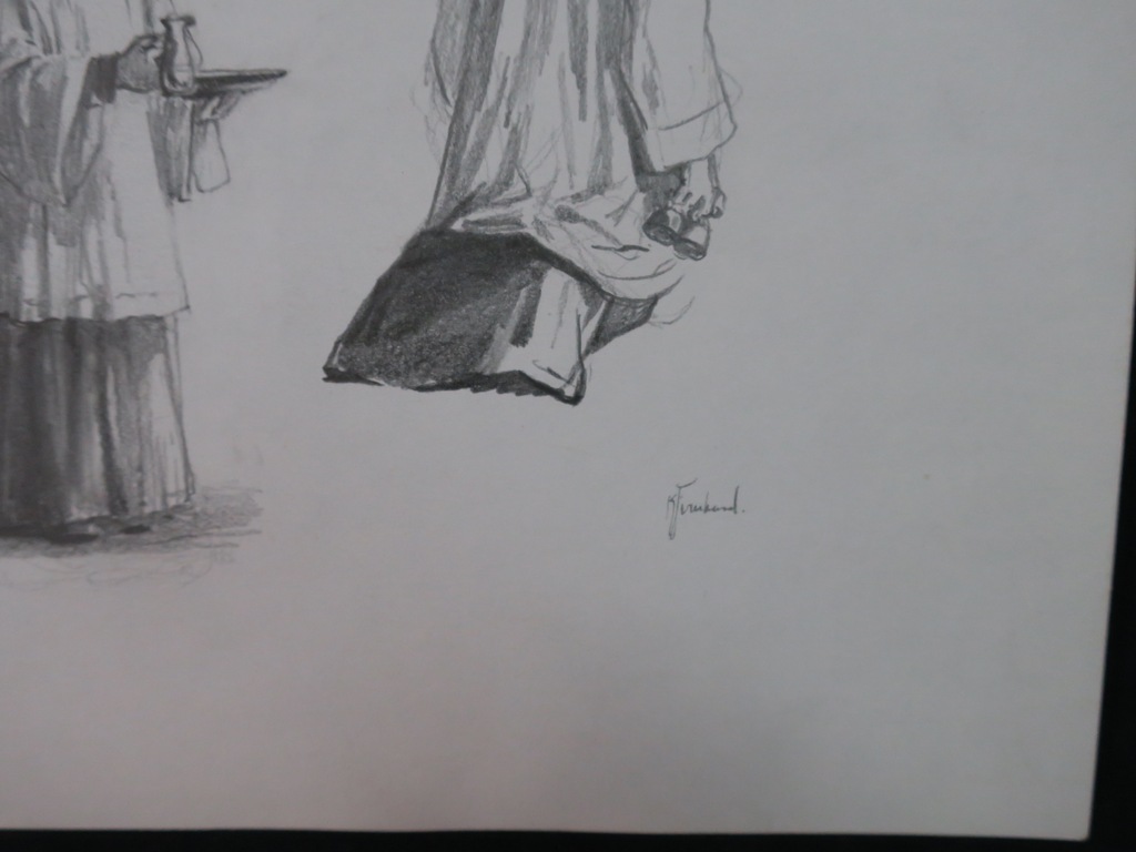 Klaas Fernhout: Lot met 4 tekeningen en 2 aquarellen, Misdienaars kopen? Bied vanaf 1!