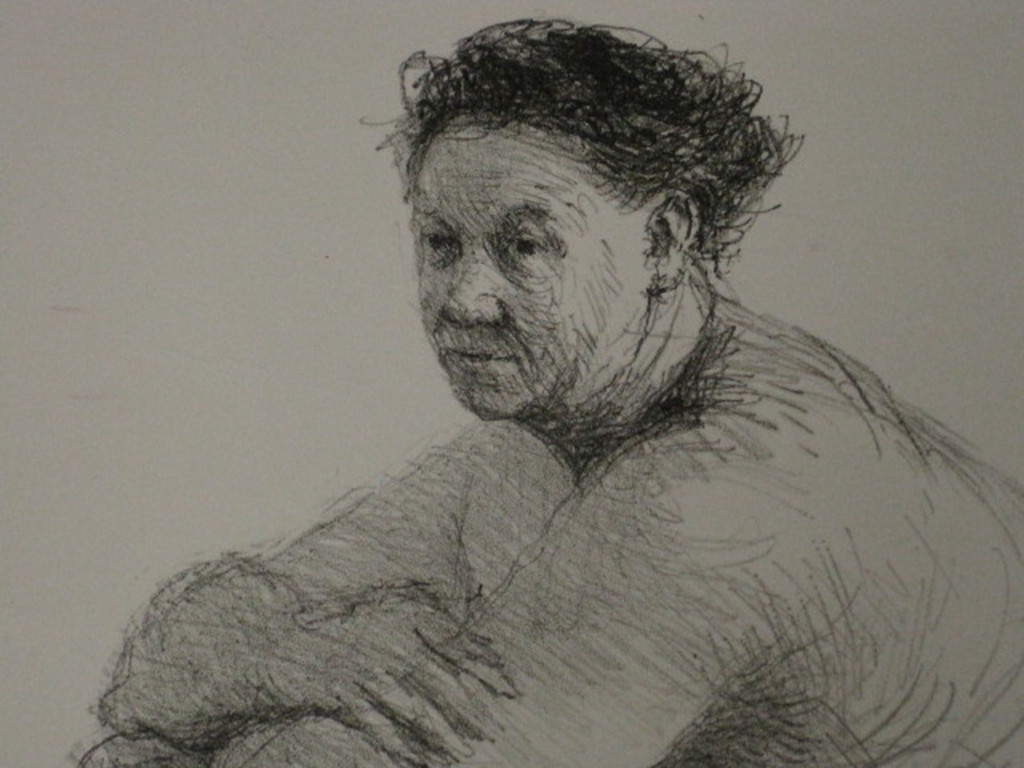 Aat Veldhoen (1934-) grote litho "moeder en dochter" gesign r.o. 1964 kopen? Bied vanaf 1!