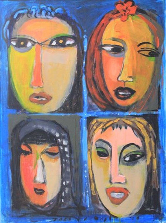 4 woman 2002 olieverf op doek kopen? Bied vanaf 200!