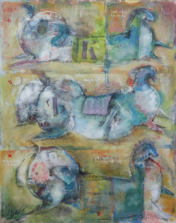 Astrid Engels: Acryl op doek, Paarden - Ingelijst (Groot) kopen? Bied vanaf 600!