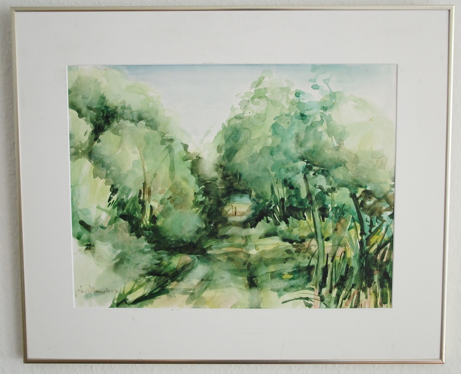 Jo Manders, Aquarel: Natuur gebied het Groot Goor Mierlo verkocht voor € 55!