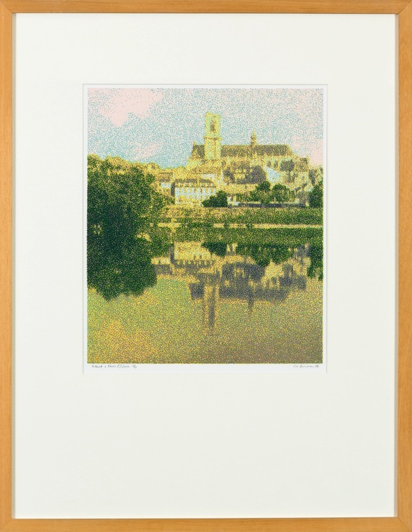 Cor Buisman: Zeefdruk, Monet a nevers - Ingelijst kopen? Bied vanaf 40!