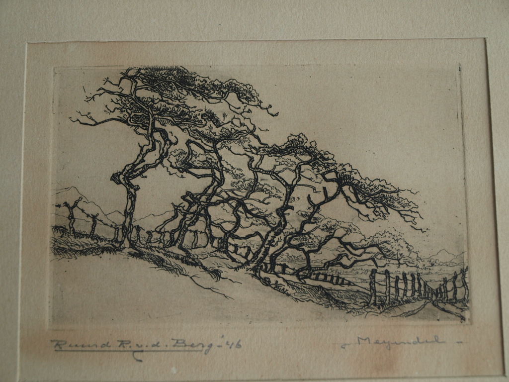 Ruurd van den Berg : Ets , Meijendel – gesigneerd & ingelijst - 1946  kopen? Bied vanaf 1!