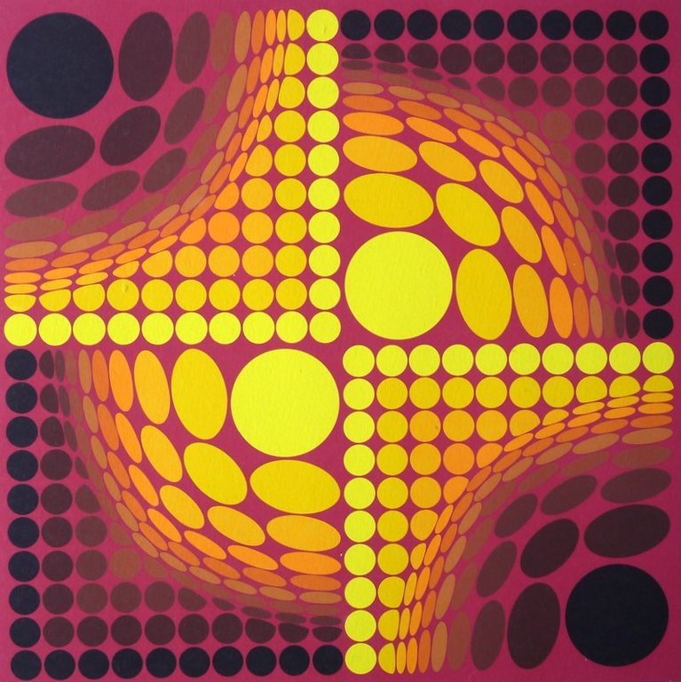 Zeefdruk, abstracte compositie, gesigneerd. kopen? Bied vanaf 149!