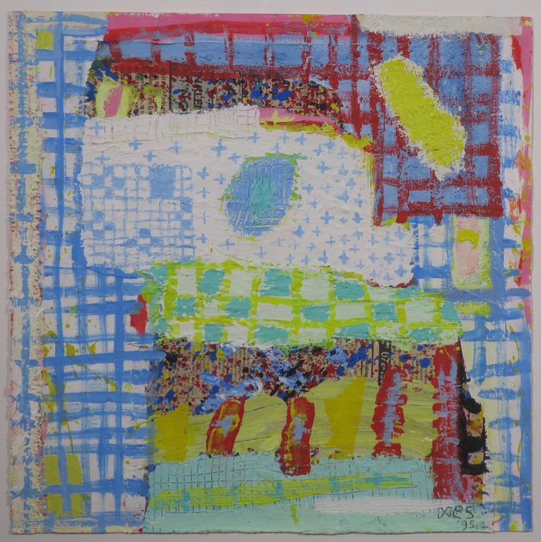 Anna Mes: Gemengde techniek op papier, Zonder titel II - Ingelijst verkocht voor € 75!