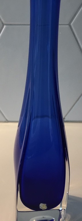 Bo Borgström voor Aseda glas - kobalt blauwe trompet of tulpenvaas ca. 1960 kopen? Bied vanaf 40!