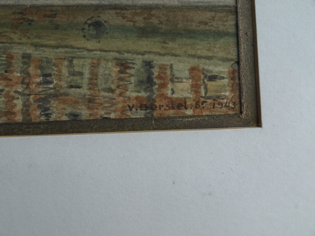Onbekend, gesigneerd : Gouache/aquarel, Westertoren Amsterdam – ingelijst- 1943  kopen? Bied vanaf 1!
