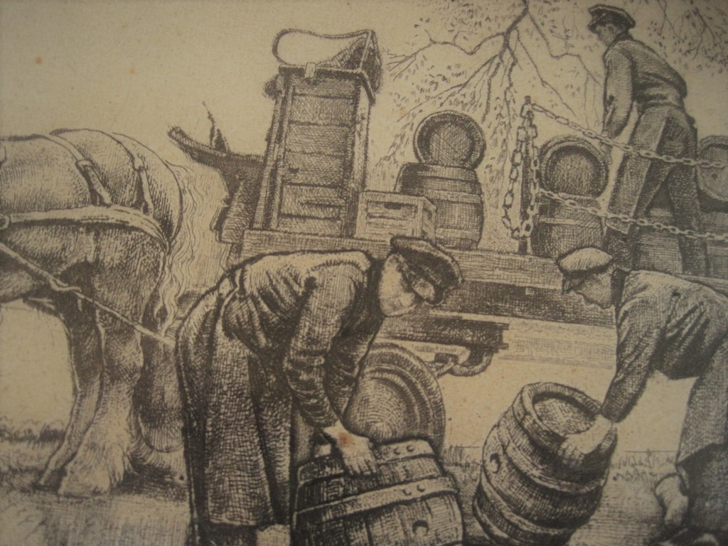 Magnifieke W.G.Hofker Ets "Amsterdam bierwagen Amstelbrouwerij" gesigneerd kopen? Bied vanaf 1!