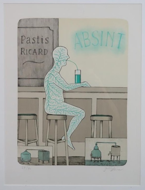 Jiri Sliva: Litho, Absint - Ingelijst kopen? Bied vanaf 50!