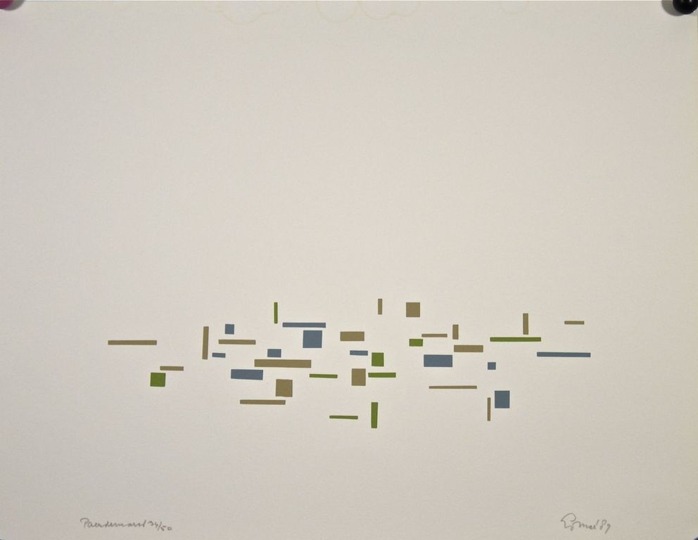 Jan Loman: Zeefdruk. Abstracte compositie kopen? Bied vanaf 70!