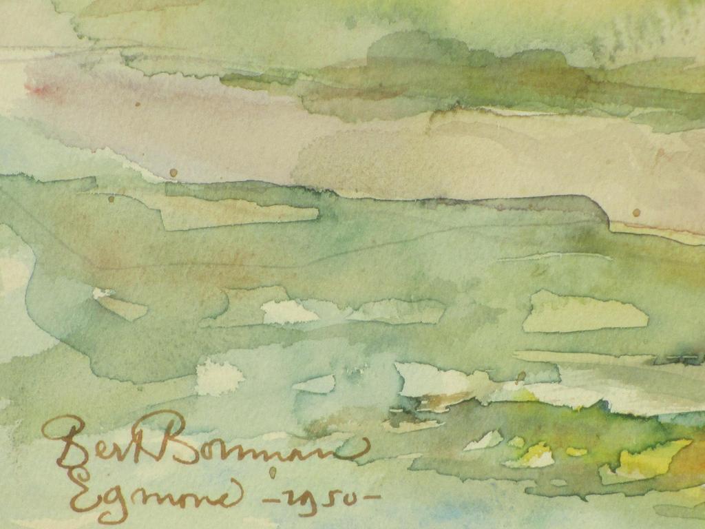 Bert Bouman, Gezicht op Egmond, Aquarel 1950 kopen? Bied vanaf 25!