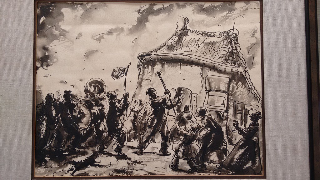 Alfred Ost Oost-Indische tekening, gesigneerd, ingelijst verkocht voor € 330!