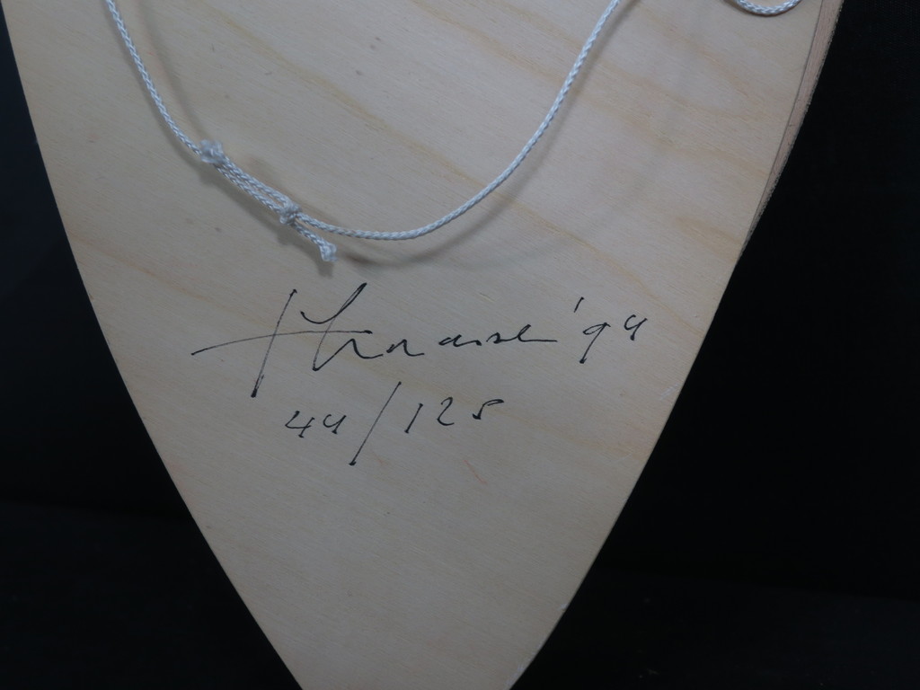 Johan Claassen: Zeefdruk op multiplex constructie, P.M. en de molen te Uden bij  kopen? Bied vanaf 100!