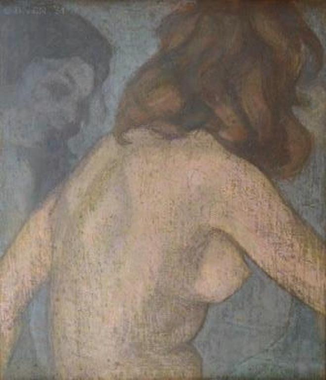 C D Ven ( Oldenzaal 1898-1981 Amsterdam ) blik in spiegel, pastel  kopen? Bied vanaf 180!