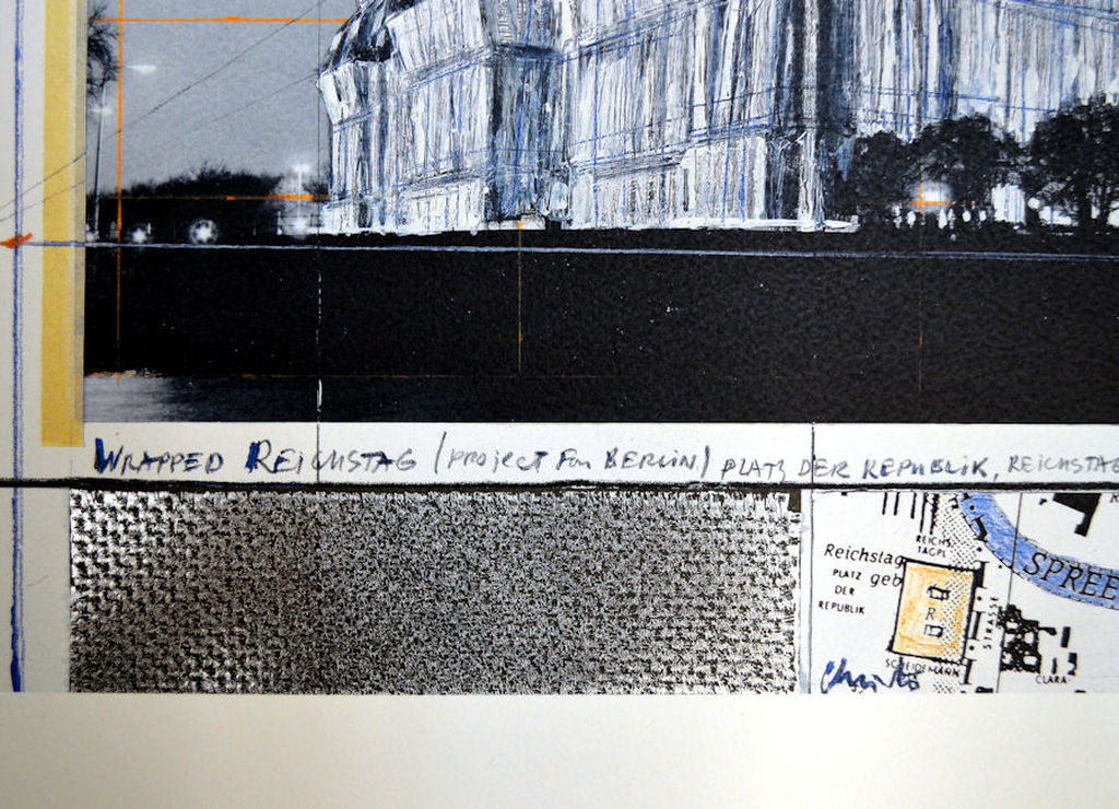 Christo- Reichstag- grote litho met foliedruk 70 x 50 cm . handgesigneerd kopen? Bied vanaf 350!