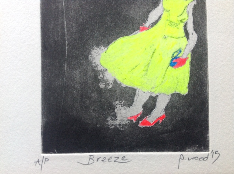 Pauline Wood,aquatint,Breeze 2015,Unica kopen? Bied vanaf 75!