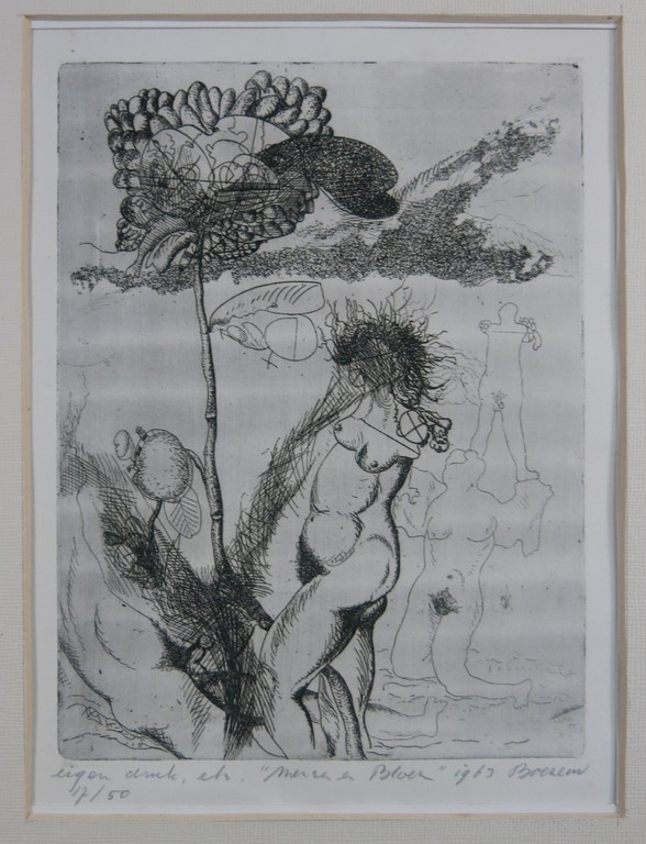 Marinus Boezem: Ets en aquatint, Mens en bloem kopen? Bied vanaf 1!