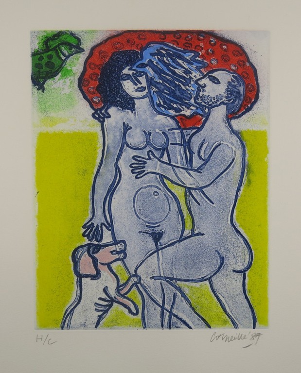 Corneille: Ets Aquatint, Couple de l'ete verkocht voor € 120!
