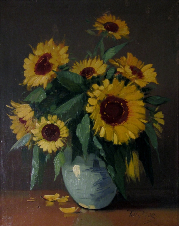 Tilly Moes (1899-1979) - olieverf Zonnebloemen - 50x40 cm kopen? Bied vanaf 40!
