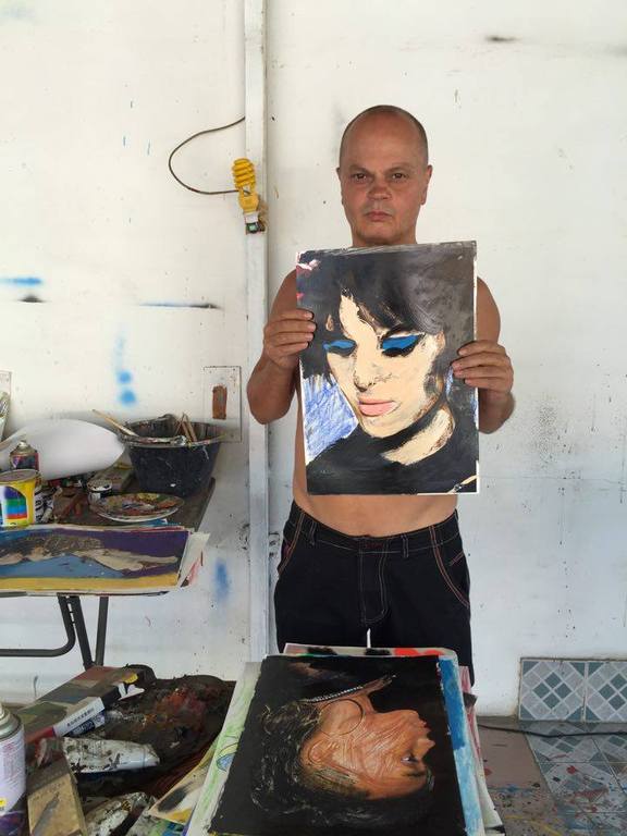 Peter Klashorst - gemengde techniek op papier - Mystery girl kopen? Bied vanaf 70!