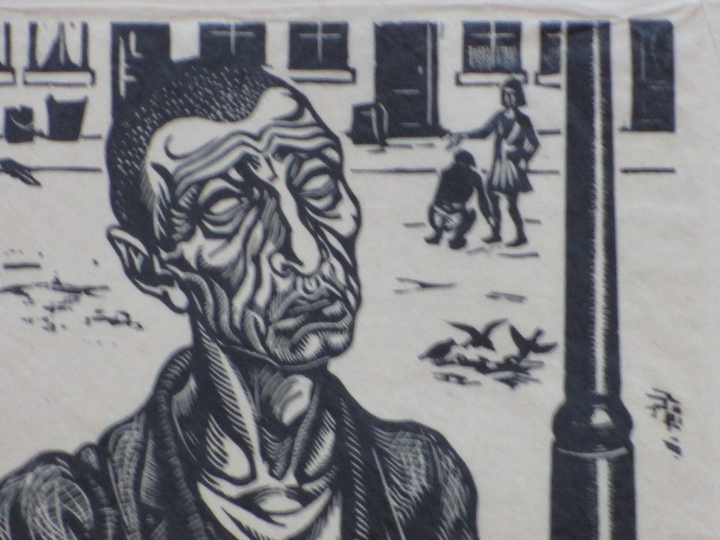 Jan Franken Pzn, Blinde straatventer, Houtsnede kopen? Bied vanaf 40!