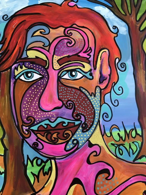 Zippora Meijer, Child of Nature, Acryl en Acrylstift op Canvas 40x50cm kopen? Bied vanaf 1!