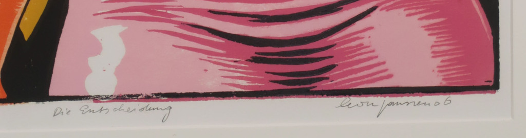 Leon Janssen: Houtsnede, Die Entscheidung - Ingelijst kopen? Bied vanaf 80!