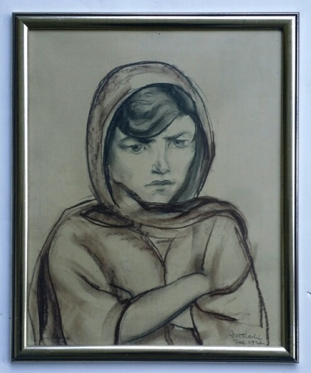 Fons / Alphons Volders, Tekening, Portret Italiaans meisje. kopen? Bied vanaf 15!