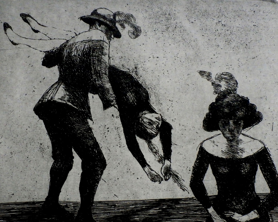 Marijke de Wit - ets: 3 figuren verkocht voor € 35!