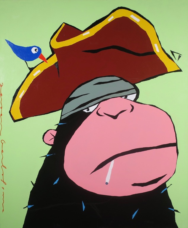 Jeroen Gerlofsma: Acryl op doek, Piet Piraat (Groot) verkocht voor € 300!