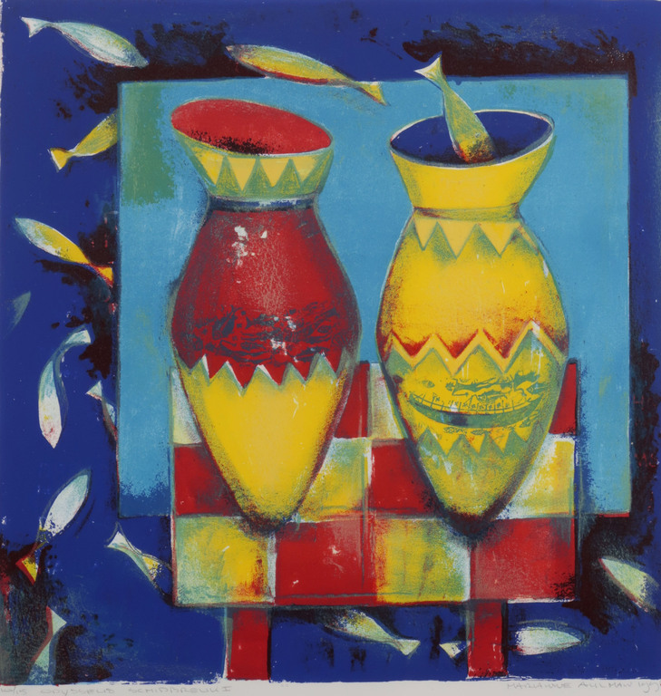 Marianne Aulman: Litho, Odysseus schipbreuk I - Ingelijst kopen? Bied vanaf 1!