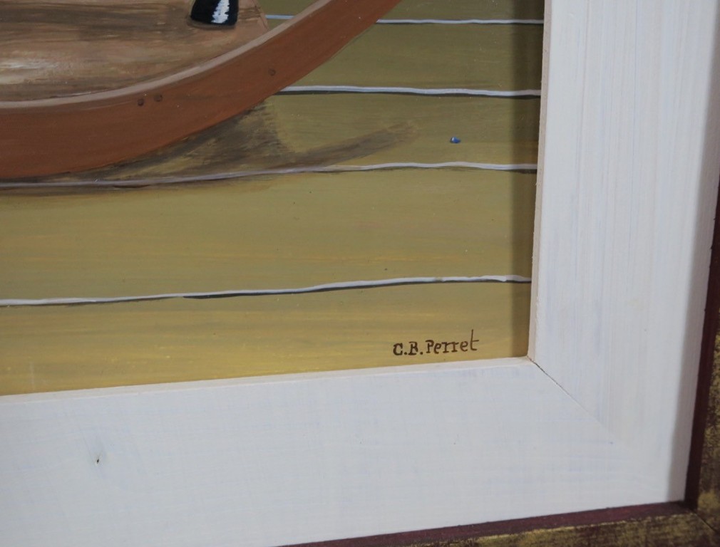 Carole B. Perret: Olieverf op board, Stalmeester - Ingelijst kopen? Bied vanaf 100!