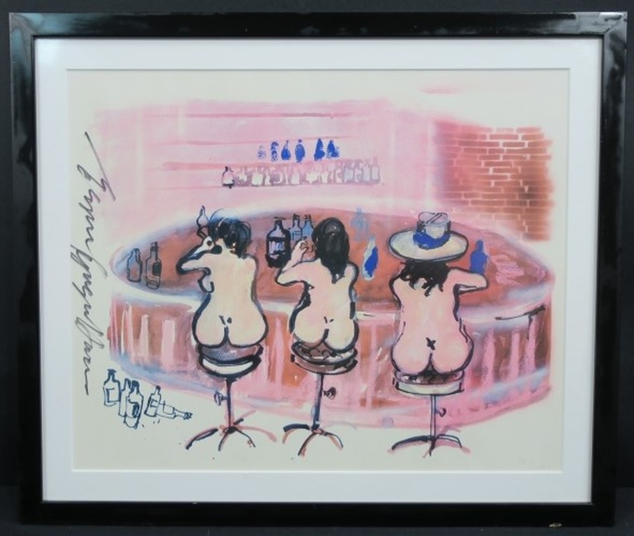 Espen Hagen: Offset, Naakte dames aan de bar - Ingelijst kopen? Bied vanaf 50!