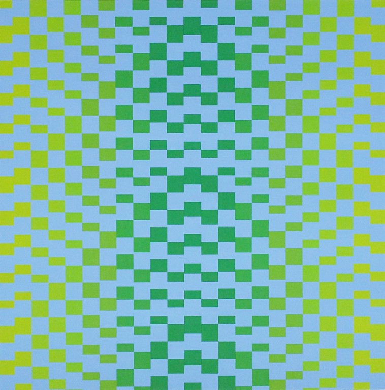 Eddy van Aarem - Geometrische compositie, zeefdruk verkocht voor € 55!