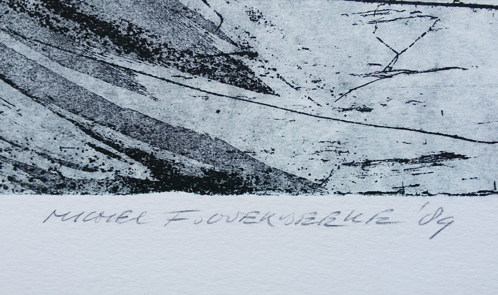 Michel van Overbeeke - Mountain song IV, aquatint ets met bladgoud kopen? Bied vanaf 60!